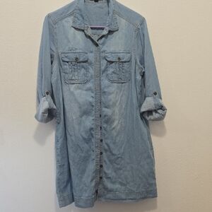 New Look Sky Blue Denim Shirt Dress